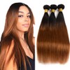1B30 Bundles Ombre Straight Human Hair Bundles Two Tone Black