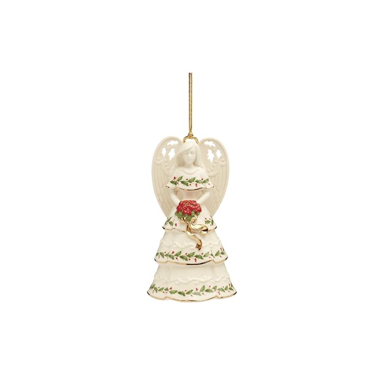 Lenox 895778 Holiday Angel Bell Holding Bouquet Ornament