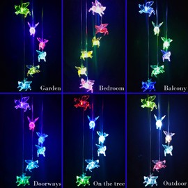 ME9UE Color Changing Flying Pigs Wind Chimes Gifts Portable Waterproof Mobile Romantic Fly Pigs Windchime, LED Solar Pig Wind Chimes Lights Gift for Mom, Festival, Patio, Garden, Outdoor Decoration