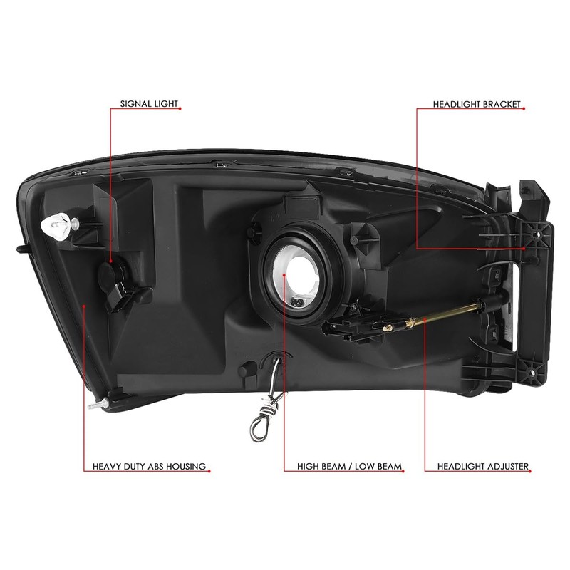 Pair of LED DRL Headlight Assembly Compatible with Dodge Ram