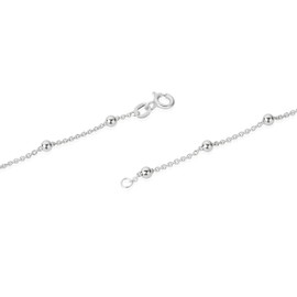 NKlaus Silver 925 Sterling Silver Chain Necklace Anchor Chain Round with Balls, Sterling Silver, No Gemstone