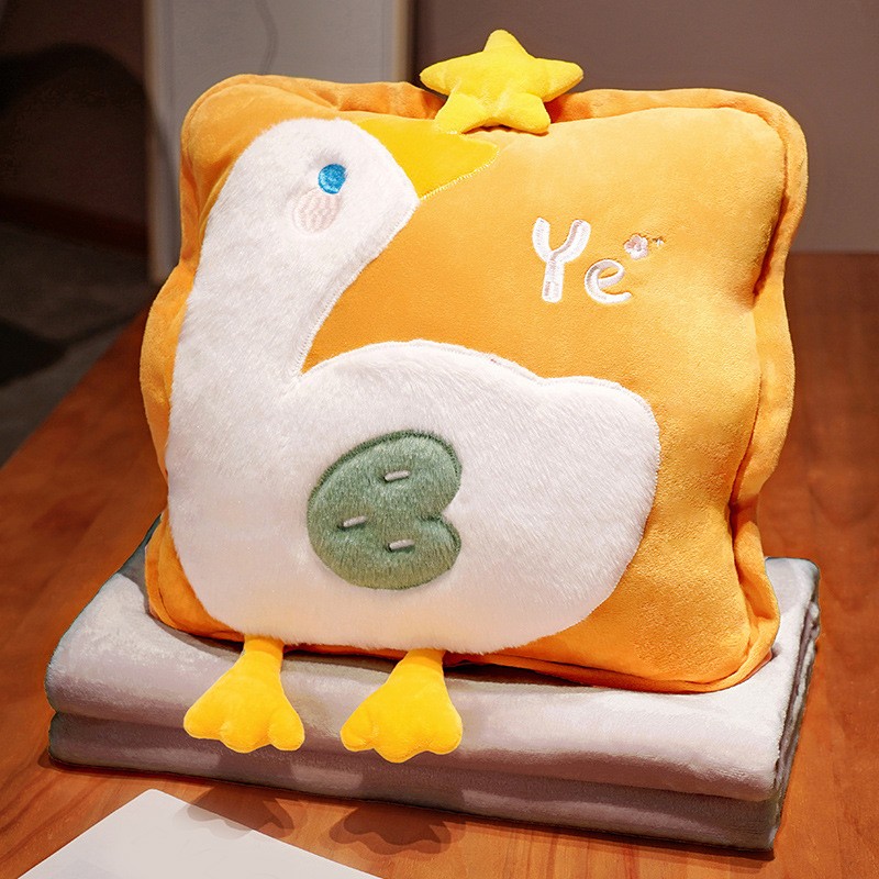 Travel Blanket and Pillow Set Multifunctional Plush Cute Animal Hand