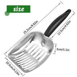 Apidgrowth Cat Litter Scoop -Metal Cat Litter Scoop-Sturdy Mesh Scooper - Mesh Shovel-Easy to Clean - Suitable for Cat Litter Box -Black