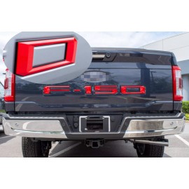 Unbranded Raised 0.3in Red Black Tailgate Inserts Letters Emblems fit F-150 2021-2024