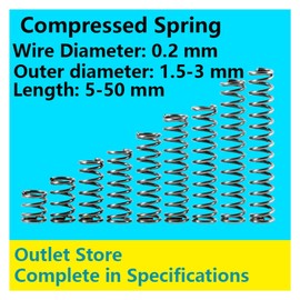 Hardware Spring Pressure Spring Compression Spring Rotor Return Spring Compression Spring Outlet Storage Line Diameter 0.2mm, Outer Diameter 1.5-3mm 10Pcs