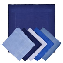 DODUOS 15PCS Handkerchiefs for Men Cotton, Blue Large Pocket Square Hankies, Navy Blue Mens Hankerchieves Cotton Handkerchiefs, Mens Handkerchiefs Handkerchief Hanky for Weddings, Prom, Celebration