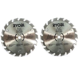 (2) Ryobi 5 1/2" 18 Tooth Carbide-Tipped Circular Saw Blades Fit 10mm Arbor