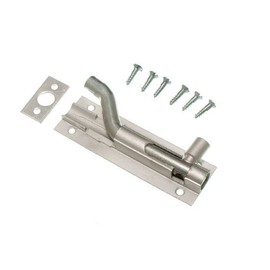 Door Bolt Barrel Offset Cranked 75 mm 3 Inch Aluminium + Screws Pack of 10