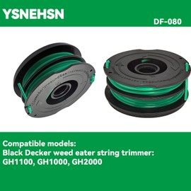 YSNEHSN DF-080 Trimmer Spool for 30ft 0.080" Compatible with Black Decker GH1000 GH1100 GH2000 Weed Eater String DF-080 & DF-080-BKP Dual Line Edger Parts (4 Pack spools)