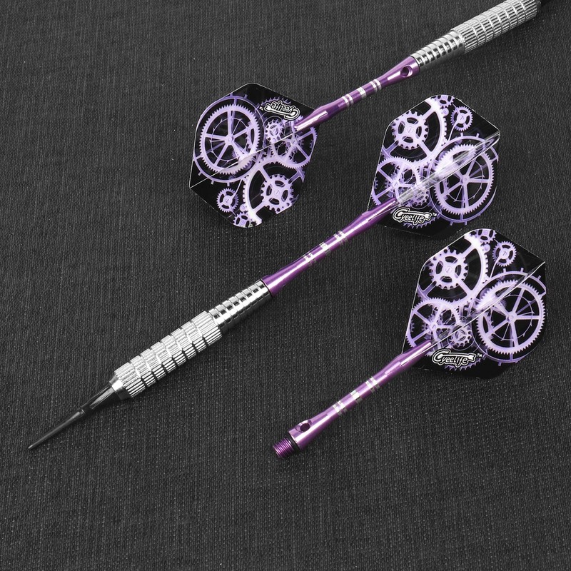 CyeeLife 12本入り 15g ソフトチップダーツセッ+アルミシャフト+100個ティップ+多機能ツール,入門級家庭用ダーツ