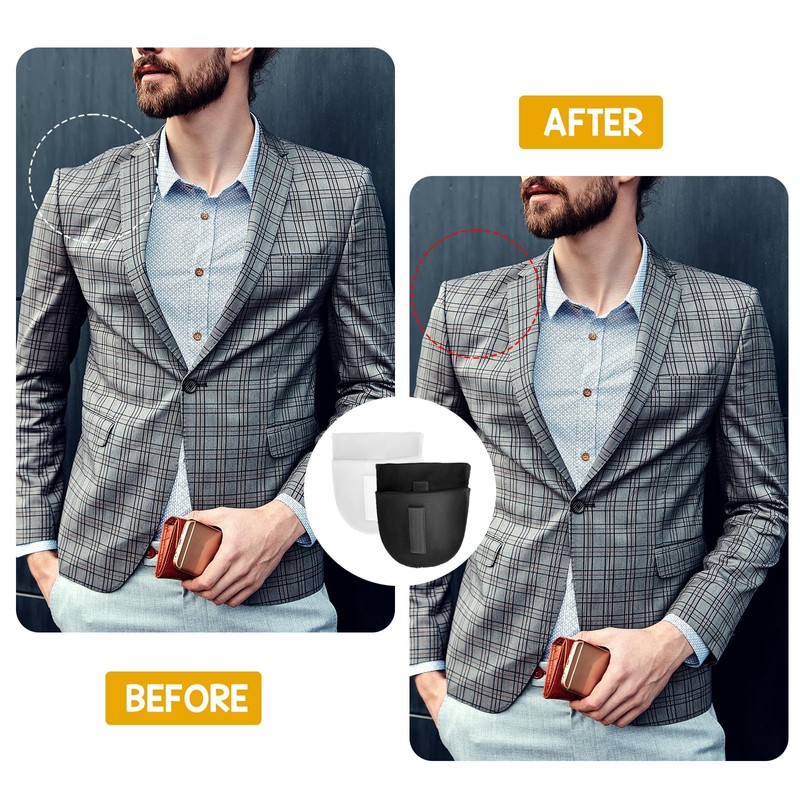 COMNICO 4 Pairs Set-in Shoulder Pads Thickness 1.5cm Breathable Sponge