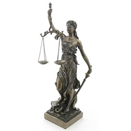 US 13 Inch La Justicia Blind Folded Women Cold Cast Bronze Figurine