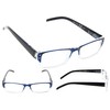 4-pack Rectangular Reading Glasses with Spring Hinges Includes Sunshine Readers