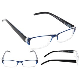 4-pack Rectangular Reading Glasses with Spring Hinges Includes Sunshine Readers
