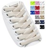 Puzeam 2 Pairs of Elastic Shoelaces, Flat, with Metal Capsule,