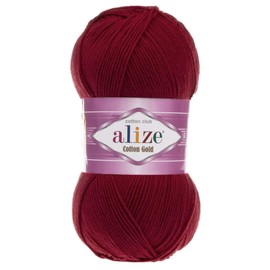 55% Cotton 45% Acrylic Alize Cotton Gold Yarn 1 Skein/Ball 100 gr 360 yds (390- Cherry)