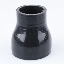 AC PERFORMANCE AC PERFORMANCE ID 2.5" to 1-5/8" (63mm to 41mm) Silicone Hose Straight Reducer 3-Ply Reinforced Black, 3" Length