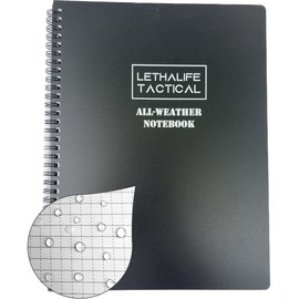 LETHALIFE 8.5x11 inch All Weather Notepad Writing Pad (Black)