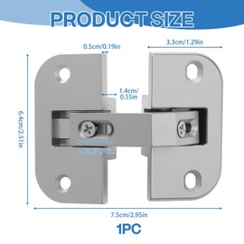 Oreutkd Adjustable Pie Cut Corner Hinge 343.90.710 Compatible with Hafele Grass 975 Mepla SSP 17 19 21, Concealed Sturdy Design for Lazy Susan Hinges for cabinets & Corner Cabinet Bifold Doors (1pc)