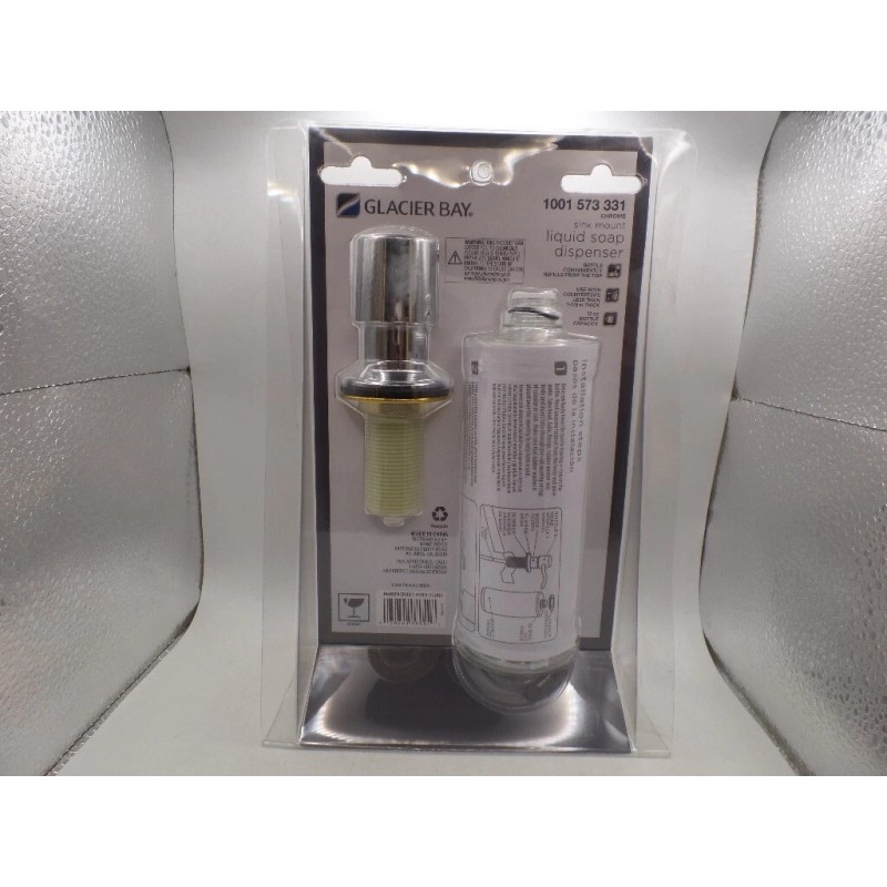 GLACIER BAY 36644 STRAIGHT NOZZLE METAL SOAP SINK MOUNT DISPENSER