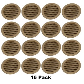 3" Round Green or Tan Plastic Louver Soffit Air Vent Reptile Screen Grille Cover (16, Tan)
