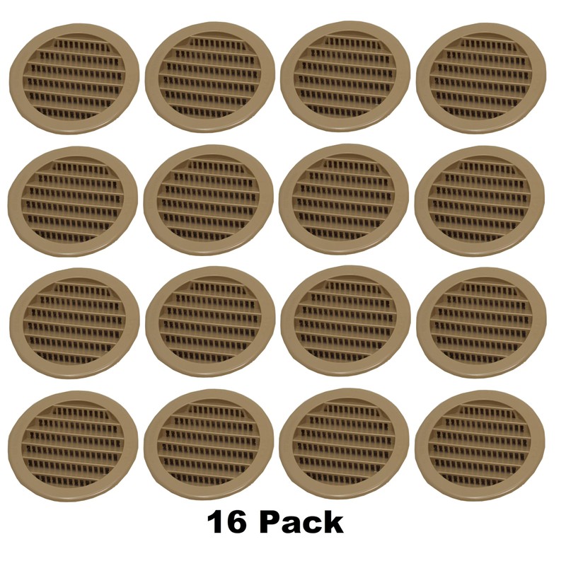 3" Round Green or Tan Plastic Louver Soffit Air Vent