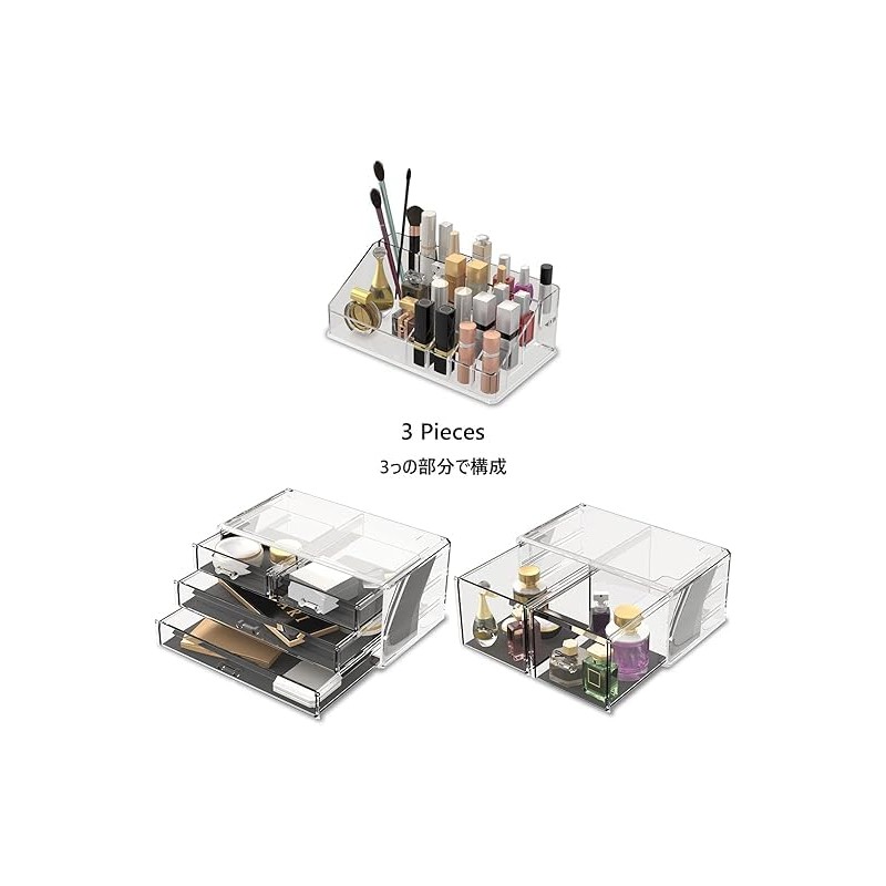 HTXsky Professional 6-Drawer Makeup Cosmetic Organizer - Large Portable Storage