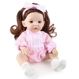 GAGAKU 30 cm Baby Doll with Hair, Doll from 1 2 3 4 5 6 Years, Vinyl Toy Doll with Accessories: Pink Clothes