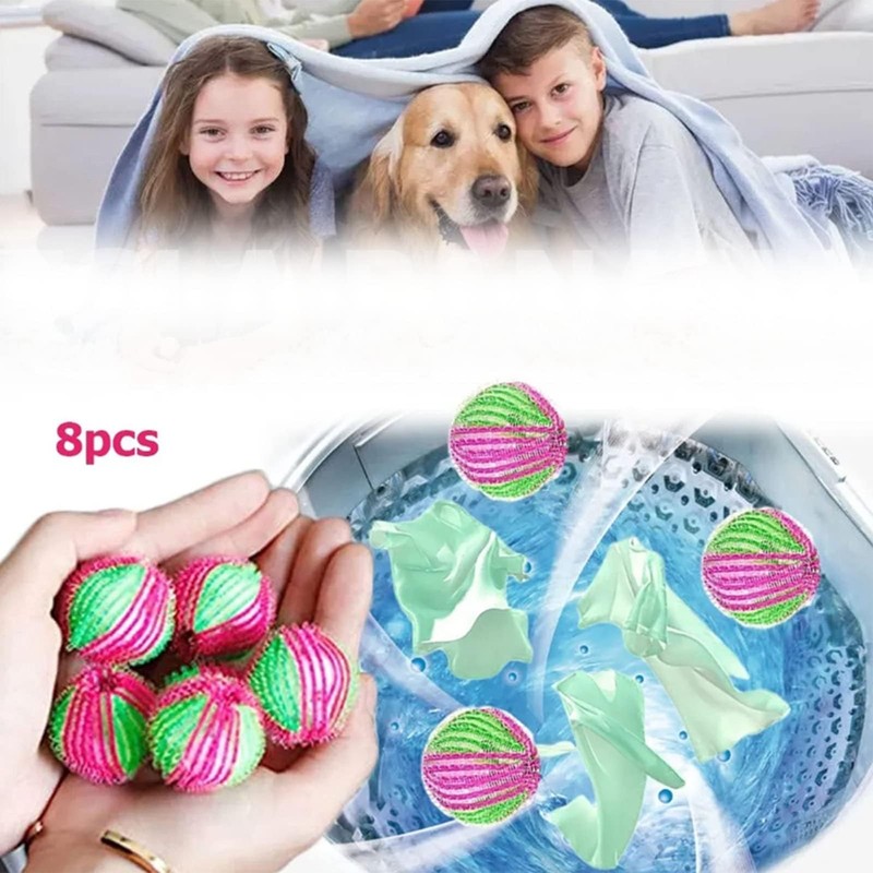 8Pcs Pet Hair Remover Balls, Efficient Laundry Lint Remover Balls