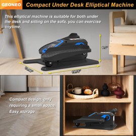 Under Desk Elliptical Machine, Electric Elliptical Exerciser for Senior, Quiet and Small Electric Seated Pedal Exerciser for Home with Display Monitor, Remote Control & 12 Adjustable Speeds