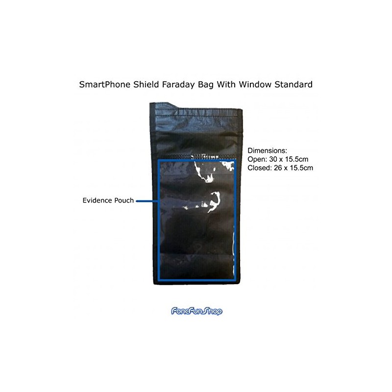 fonefunshop SmartPhone Shield Faraday Bag With Window - Medium (VKF2)