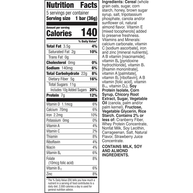 Cheerios Protein Chewy Bars, Snack Bars, Mixed Berry, 5 Ct,