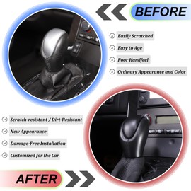 Gear Shift Head Cover Trim for Chevy Corvette C6 2005 2006 2007 2008 2009 2010 2011 2012 2013, Console Shifter Gear Lever Head Cap, Automatic Gear Shift Knob Handle Cover Accessories (Matte Black)