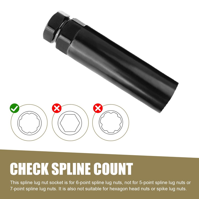 Bawkars 6 Spline Lug Nut Socket, Spline Lug Nuts Key