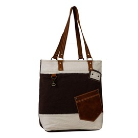 Myra Bag Tote Bag for Women - Western Upcycled Canvas & Leather Shoulder Bag - Designer Duo