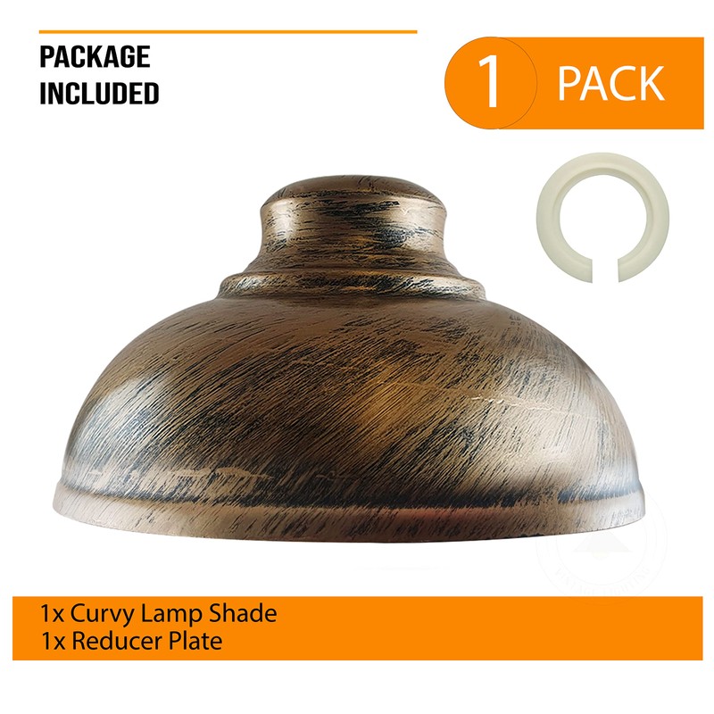 New Curvy Style Metal Lampshade Bulb Cover Lampshade (Brushed Copper)