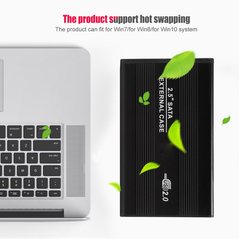 2.5in Hard Disk Box Aluminum Alloy External Case USB 2.0