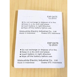 Panasonic 2 pc Carded  CR2430 Battery 3V Lithium Coin Cell DL2430  Expire 12/2033