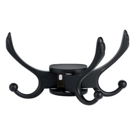 Ovlist Heavy Duty Swivel Coat Hook Space Saving Towel Rope Hook Wall Mount Triple Swing Arms for RV Bathroom Kitchen Garage,Matt Black