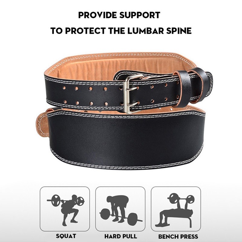 Bodybuilding Padded PU Leather Contoured Weightlifting Belt Waist Protector
