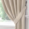 Gingham Check Kitchen Tape Top Curtains - Beige (46" Wide
