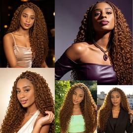 Boho Hair for Braiding #30 Deep Wave Bulk Bundles for Braids 100g 16 Inch