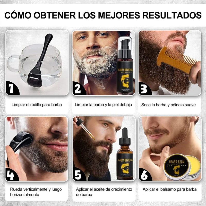 Kit Barbería Barba Cuidado Rasurar Hombres Caballero Regalo