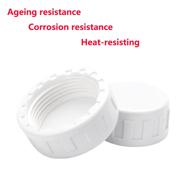 Qrity 2 Pack Pipe Fitting Cap, 32mm (1") White Female