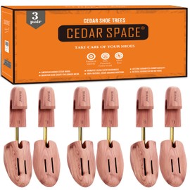 Cedar Space Wooden Shoe Stretcher Tree, 6.5-14 Sizes Cedar Wood Shoe Trees,3PC Shoe Stretcher for Men, Sneakers,Boots