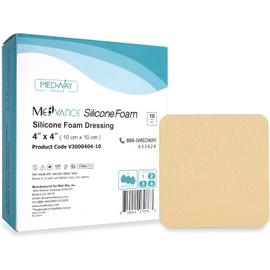 MedVance Apósito de espuma de silicona ultraabsorbente Medvance - Apósito de espuma adhesiva de silicona impermeable - Vendajes estériles de fácil aplicación - Cuidado de heridas y apósitos para