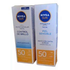 Nivea Sun Bloqueador Fps50 Control Brillo Piel Sensible El Pack Perfec