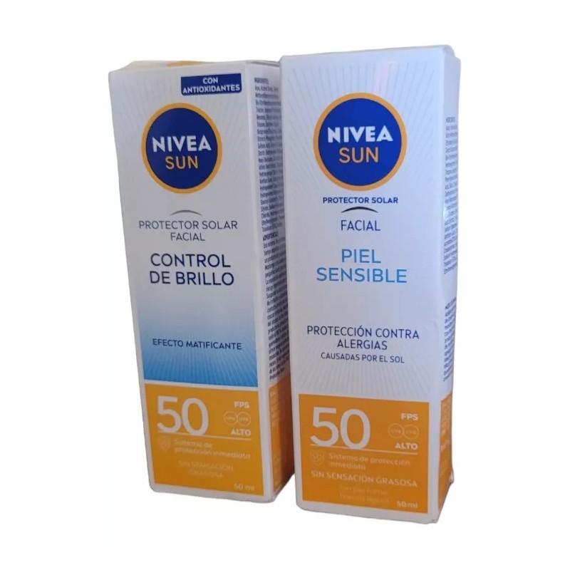 Nivea Sun Bloqueador Fps50 Control Brillo Piel Sensible El Pack