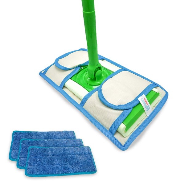 Set of 3 Microfiber Weber’s Wonders Prime Mop Pads - Washable - Reusable - Durable - Works with Swiffer and ReadyMop Heads