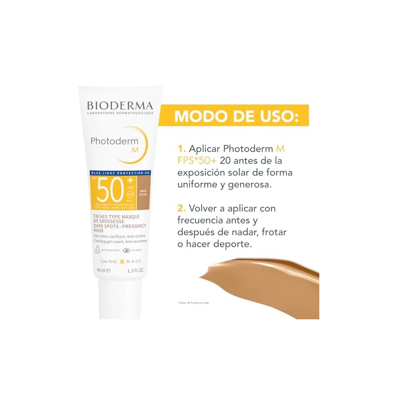BIODERMA, Protector Solar, Photoderm M Tono Bronce, FPS50+, Alta Cobertura